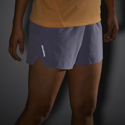 Laufshorts Damen Salomon SHAKEout Core 4" blue granite