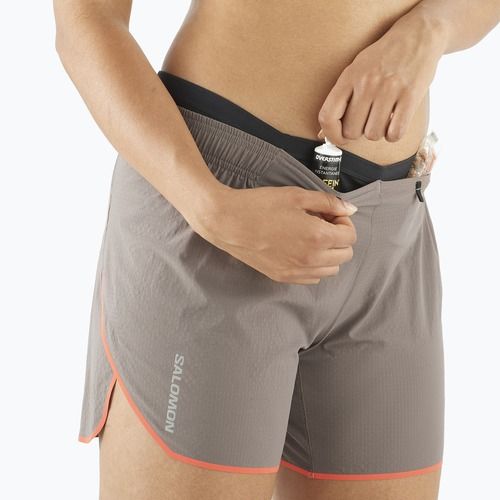Salomon Sense Aero 5" Eisen/Neon Flamme Laufshorts für Damen