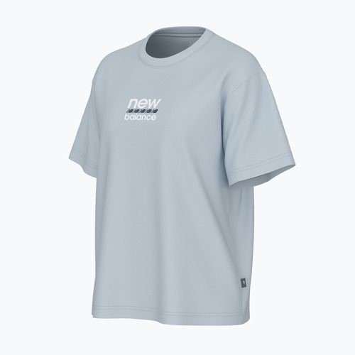Damen New Balance Sport Entspanntes Grafik-T-Shirt eisblau