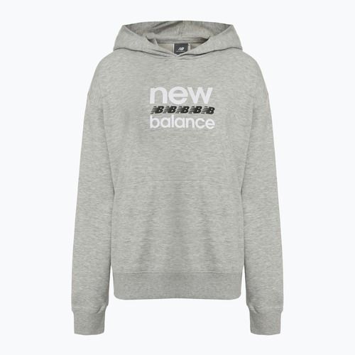 Damen New Balance Sport Grafik French Terry Hoodie sportlich grau