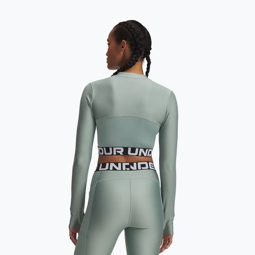 Trainingstop Damen Under Armour Heat Gear Rib 1/4 Zip silica green/silica green/white