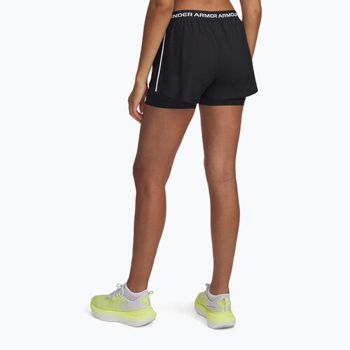 Trainingsshorts Damen Under Armour Tech Play Up 2in1 black / black / white