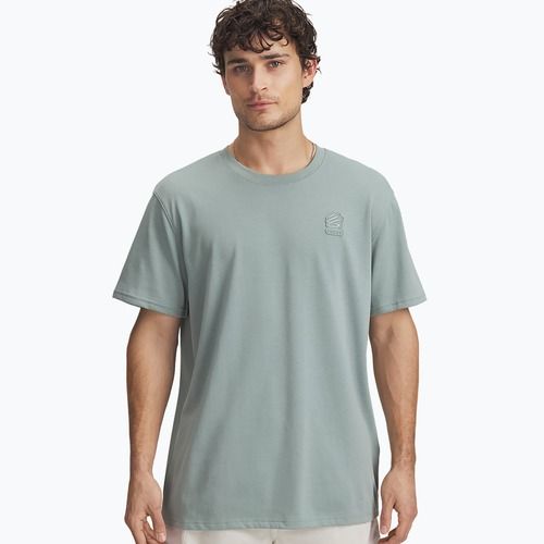 Basketball-Shirt Herren Under Armour Curry Heavyweight Trend Tee silica green/silica green