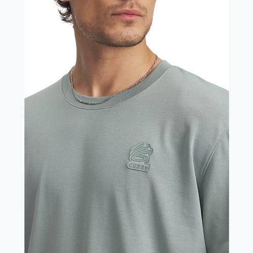 Basketball-Shirt Herren Under Armour Curry Heavyweight Trend Tee silica green/silica green
