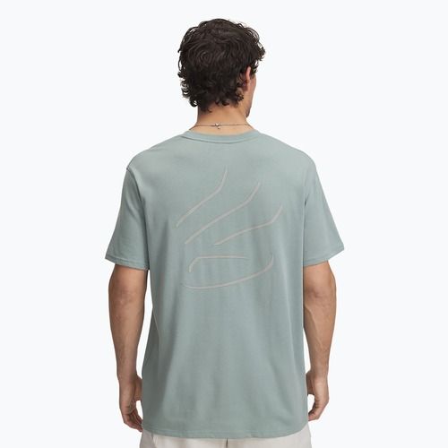 Basketball-Shirt Herren Under Armour Curry Heavyweight Trend Tee silica green/silica green