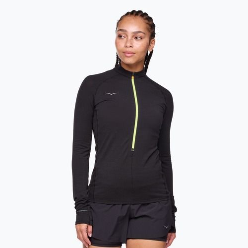 Damen Laufshirt HOKA BaseZip Long Sleeve schwarz
