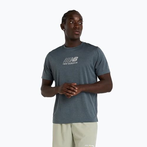 Herren New Balance Athletics Reflektierendes graphitfarbenes Laufshirt