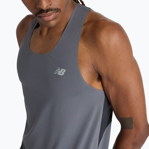 Men's New Balance Race Day Tank graphitfarbenes Lauftank-Top