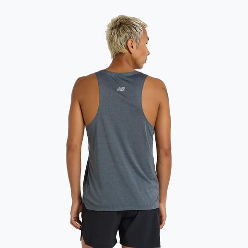 Herren New Balance Athletics Reflektierendes graphitfarbenes Lauftank-Top