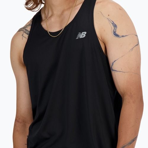 Herren New Balance Sport Essentials Singlet schwarzes Lauftank-Top