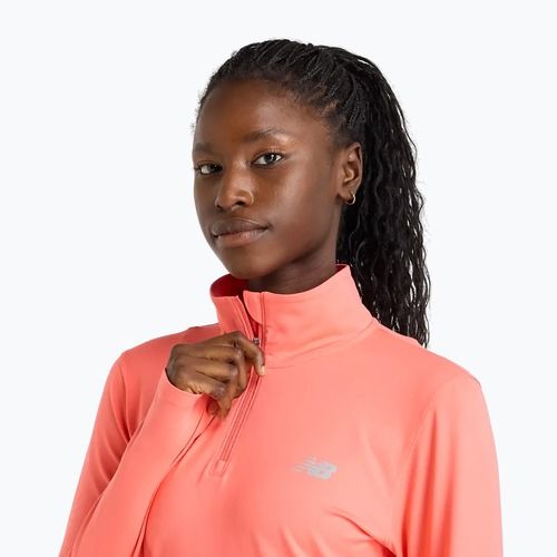 Frauen New Balance Sport Essentials Space Dye driftred laufen Sweatshirt