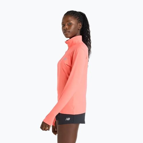Frauen New Balance Sport Essentials Space Dye driftred laufen Sweatshirt
