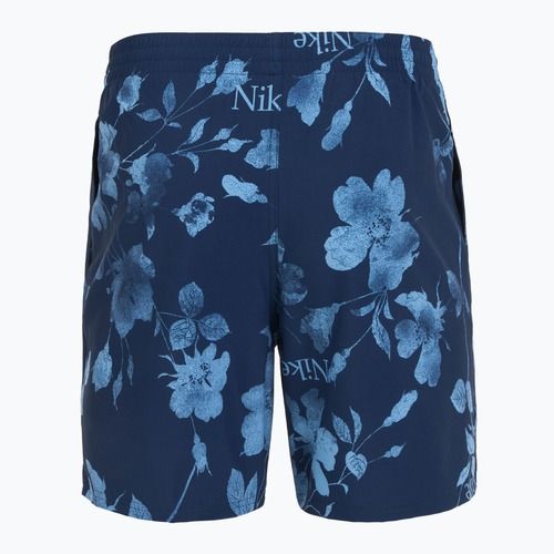 Herren Nike Fine Floral 7" Volley Badeshorts midnight navy