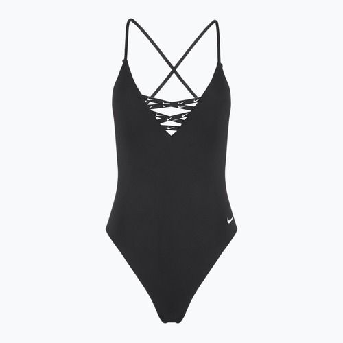 Einteiliger Damen-Badeanzug Nike Sneakerkini 2.0 Crossback schwarz