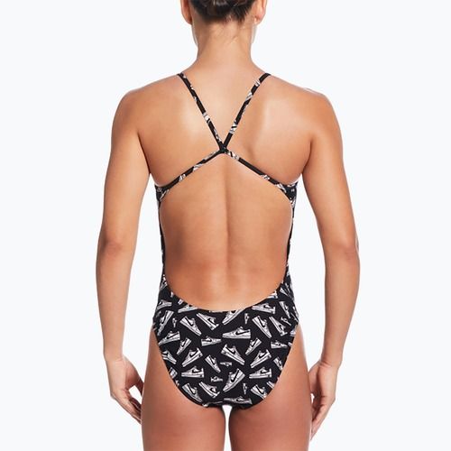 Einteiliger Damen-Badeanzug Nike Hydrastrong Cutout jet black