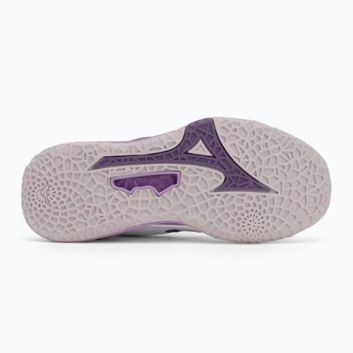 Mizuno Wav Stealth Neo 2 Handballschuh weiß / navy Pfingstrose / Pfirsich Parfait