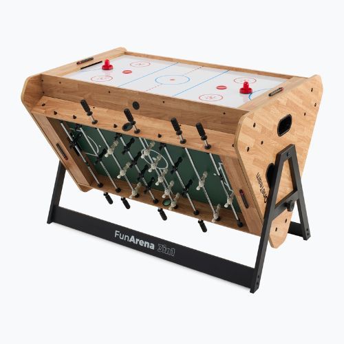 OneTeam FunArena 3-in-1 Tischfußball, Cymball, Billardtisch aus Holz/schwarz