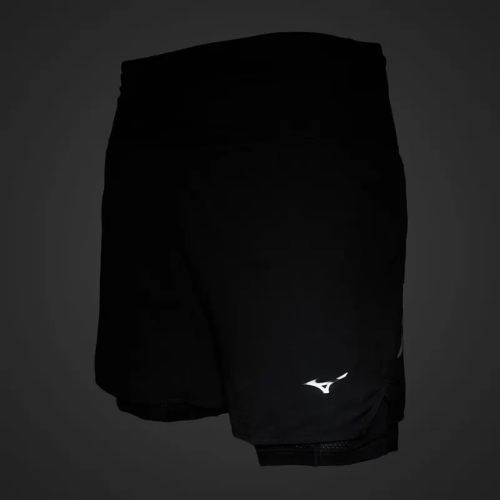 Herren Mizuno Trail ER 2IN1 Laufshorts schwarz