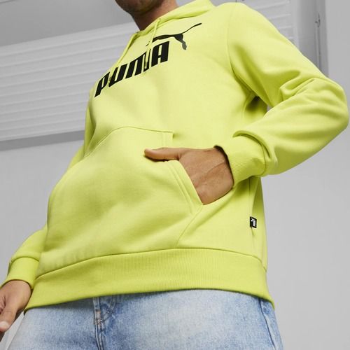 Herren PUMA Essentials Big Logo Hoodie FL lime sheen Sweatshirt
