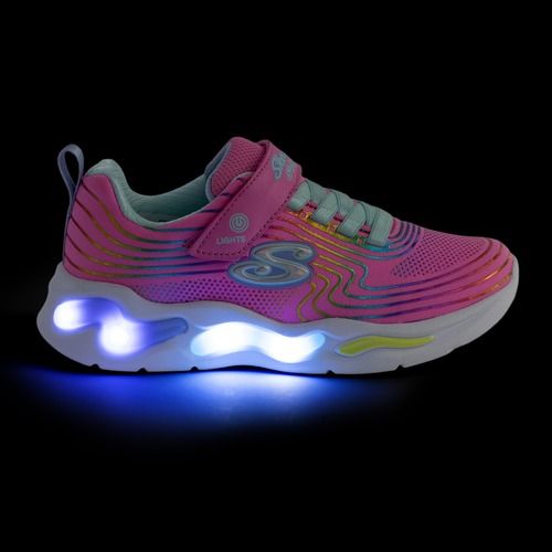 SKECHERS Kinderschuhe S-Lights Wavy Beams rosa/multi