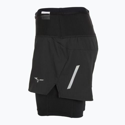 Damen-Laufshorts Mizuno Trail ER 2IN1 black