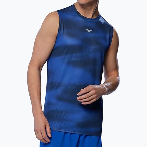 Herren Laufshirt Mizuno Core Graphic Ärmellos reflex blau