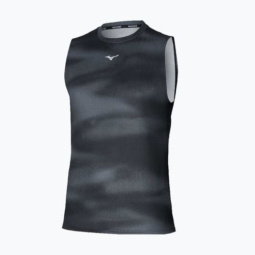 Herren Mizuno Core Grafik ärmelloses Laufshirt schwarz