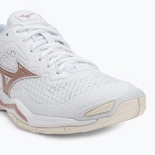 Damen-Handballschuhe Mizuno Wave Stealth V weiß/rose/schneeweiß
