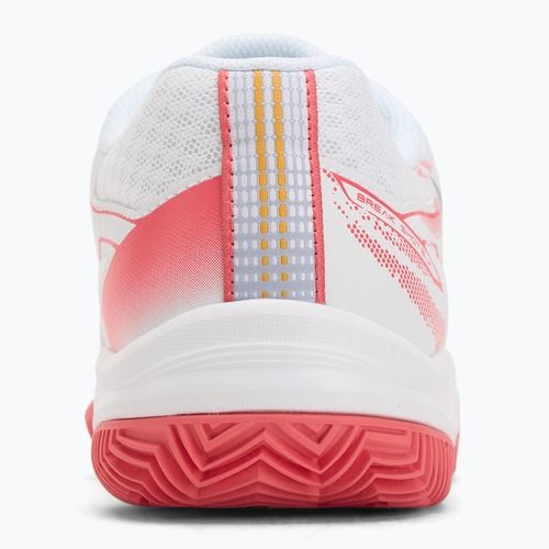Kinder-Tennisschuhe Mizuno Break Shot 5 Jr CC weiß/blau granit/calypso coral