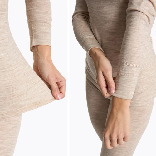 Damen Thermo-Unterwäsche-Set WOOLCANO Merino 100% SET0543 beige