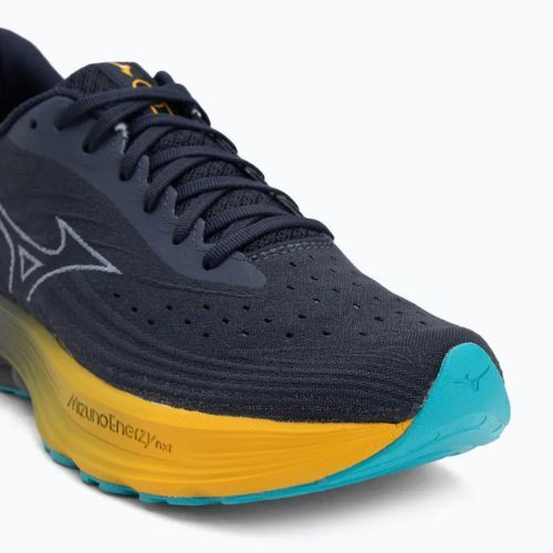 Herren Laufschuhe Mizuno Wave Skyrise 6 odyssey grau/icelandic blau/zitrus