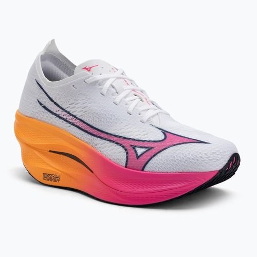 Mizuno Wave Rebellion Pro 3 Laufschuh weiß/rosa tetra/tang orange