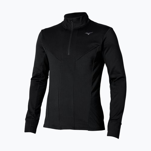 Herren Mizuno Active Warm Half Zip Lauf-Longsleeve schwarz