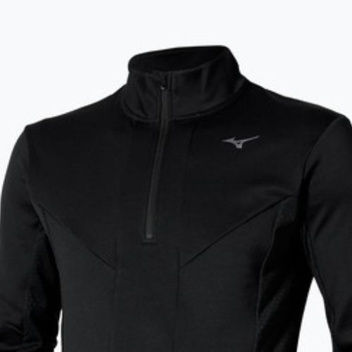 Herren Mizuno Active Warm Half Zip Lauf-Longsleeve schwarz