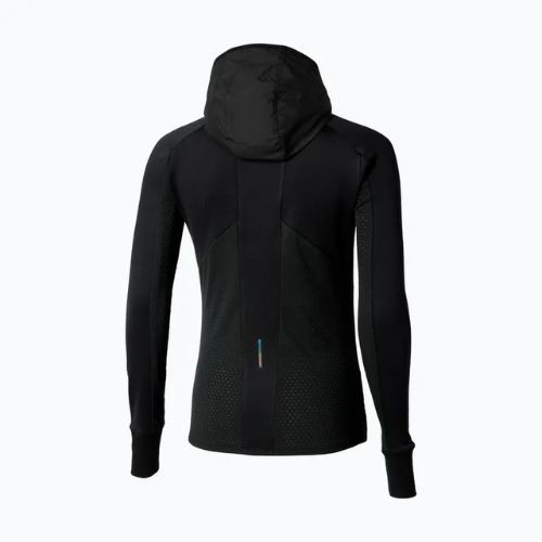 Damen Laufjacke Mizuno Active Warm Hybrid Full Zip Hooded schwarz