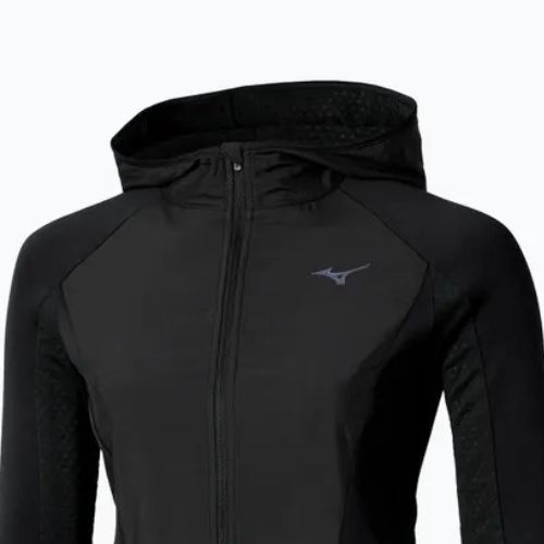 Damen Laufjacke Mizuno Active Warm Hybrid Full Zip Hooded schwarz
