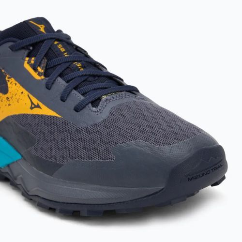 Herren Laufschuhe Mizuno Wave Ibuki 5 GTX odyssey grau/zitrus/bariton blau