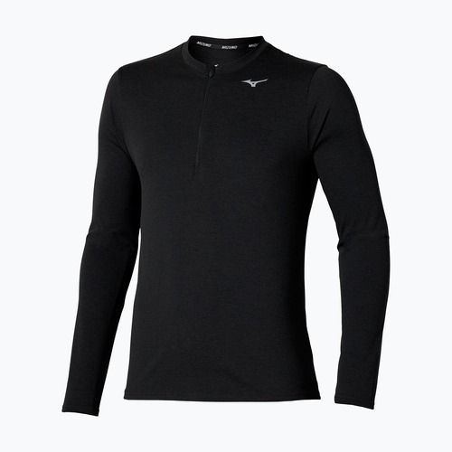 Herren Laufshirt Mizuno Core Impulse Half Zip Tee schwarz