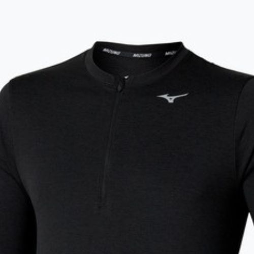Herren Laufshirt Mizuno Core Impulse Half Zip Tee schwarz