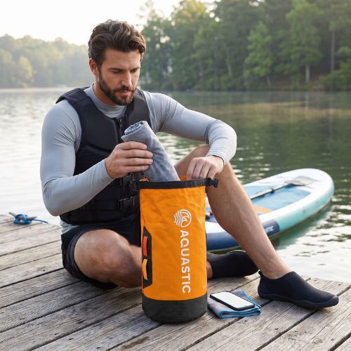 Wasserdichter Packsack AQUASTIC Dry Bag 8 l Nylon/TPU Orange