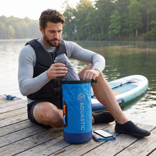 Wasserdichter Packsack AQUASTIC Dry Bag 8 l Nylon/TPU Blau