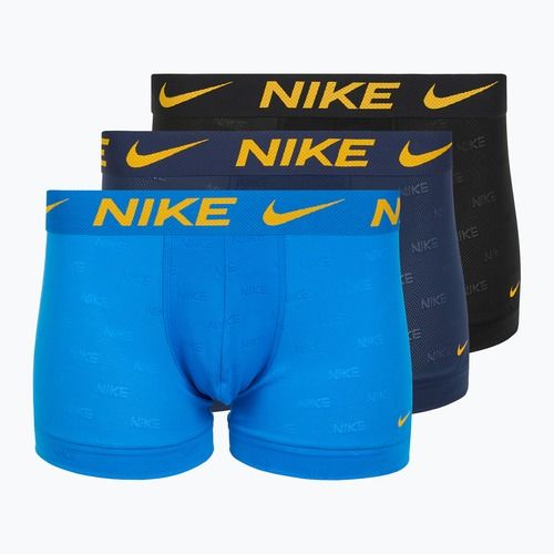 Nike Elite Breathe Trunk Herren Boxershorts 3 Paar Foto Blau/Midnight Navy/Schwarz