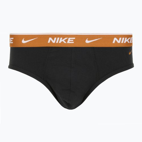 Nike Everyday Cotton Stretch Brief für Männer 3 Paar schwarzes helles Karminrot/Wüstenocker/Schwarz wb