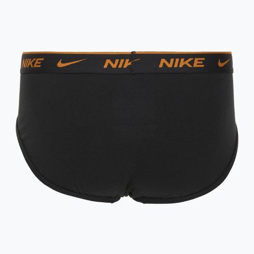 Nike Everyday Cotton Stretch Brief für Männer 3 Paar schwarzes helles Karminrot/Wüstenocker/Schwarz wb
