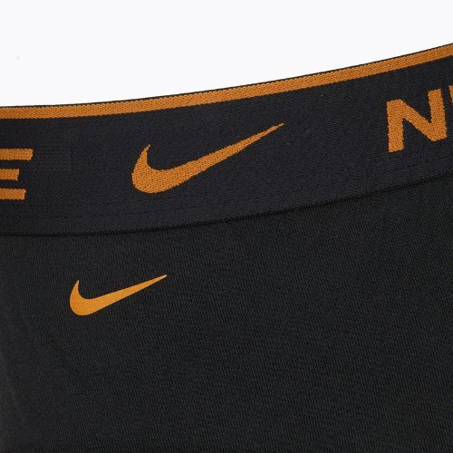 Nike Everyday Cotton Stretch Brief für Männer 3 Paar schwarzes helles Karminrot/Wüstenocker/Schwarz wb