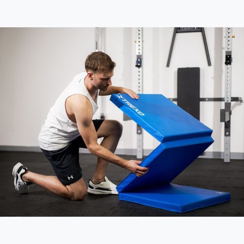 TREXO Faltbare Gymnastikmatratze 180 x 60 x 5 cm blau
