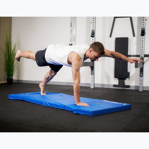 TREXO Faltbare Gymnastikmatratze 195 x 80 x 5 cm blau