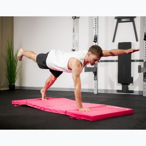 TREXO Faltbare Gymnastikmatratze 195 x 80 x 5 cm rosa