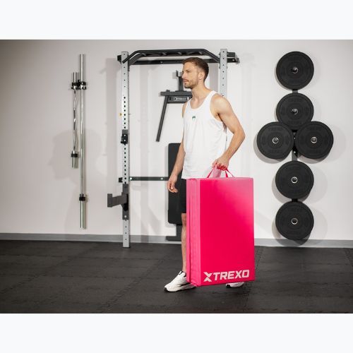 TREXO Faltbare Gymnastikmatratze 195 x 80 x 5 cm rosa