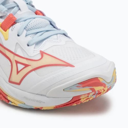 Damen Volleyballschuhe Mizuno Wave Lightning Z8 Mid weiß/calypso coral/pale banana